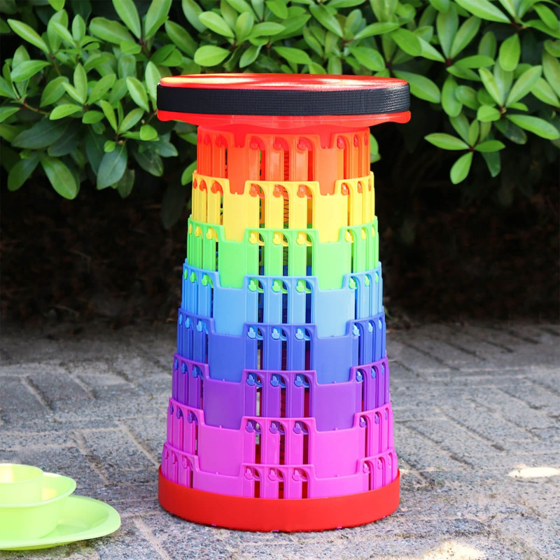 Outdoor Portable Rainbow Folding Chair Adjustable Telescopic Stool